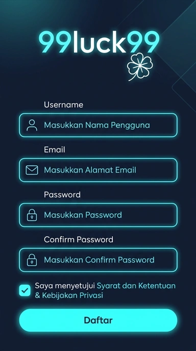 Tampilan halaman daftar 99luck99