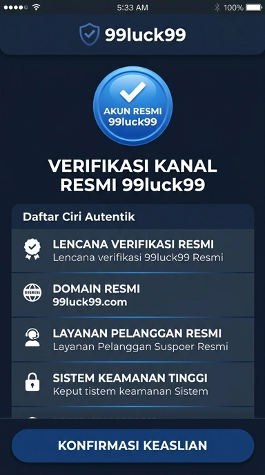Tampilan kanal resmi 99luck99