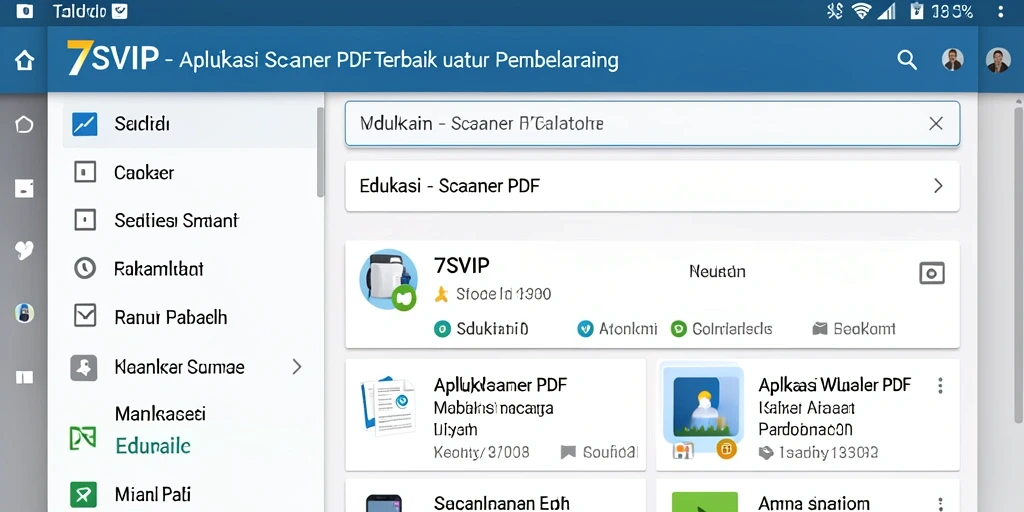 Antarmuka aplikasi Scanner PDF 7SVIP yang intuitif dan fungsional.