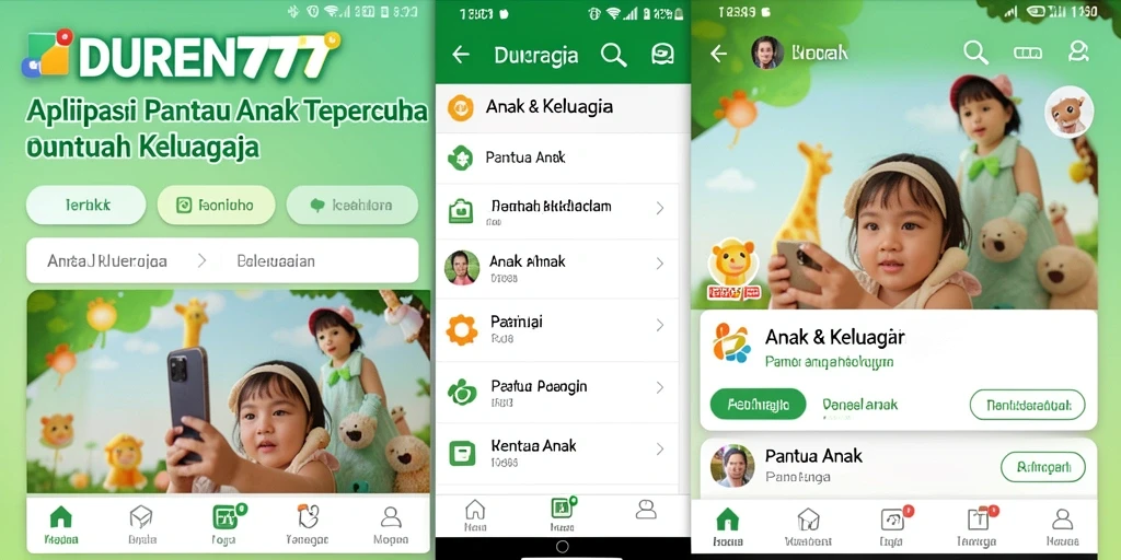 Screenshot utama DUREN777 menampilkan antarmuka sederhana dan fungsional untuk Pantau Anak.